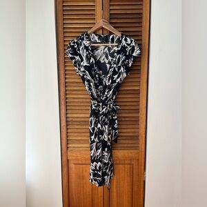 Banana Republic Front-Wrap Tie-Waist Floral Dress